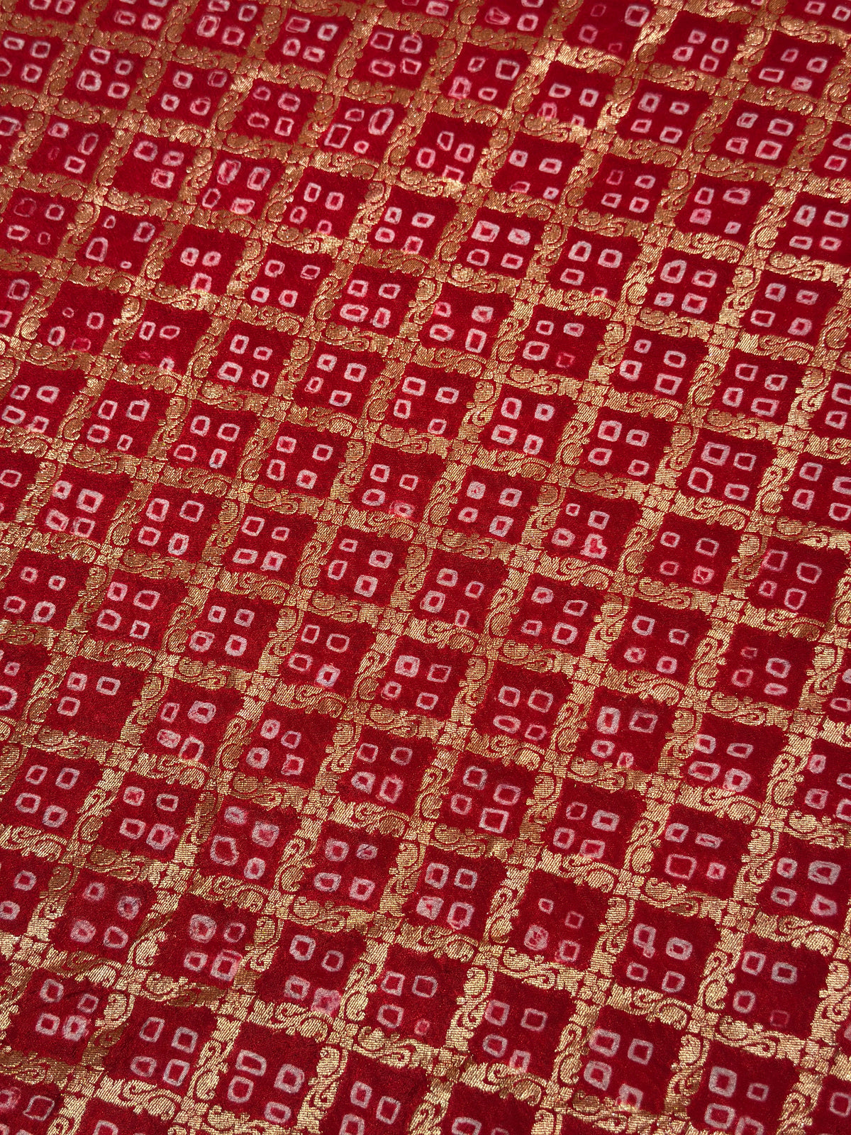 Bandhej Red Banarasi Dupatta