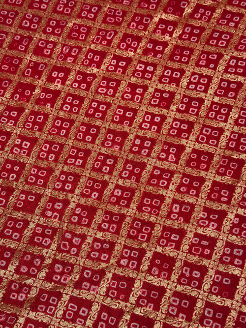 Bandhej Red Banarasi Dupatta