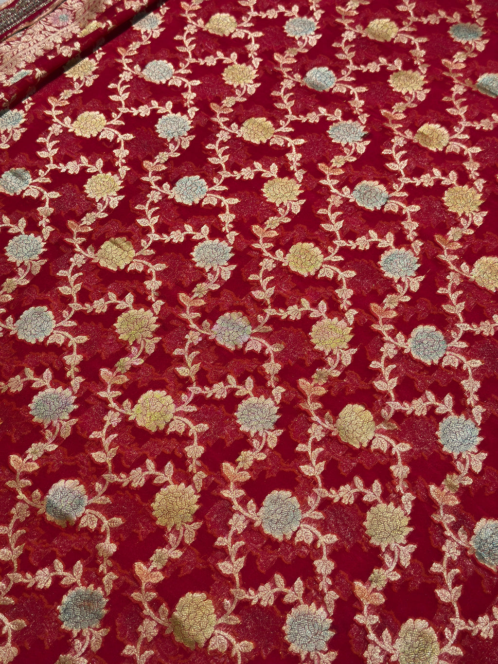 Pink Khaddi Georgette Banarasi Silk Saree