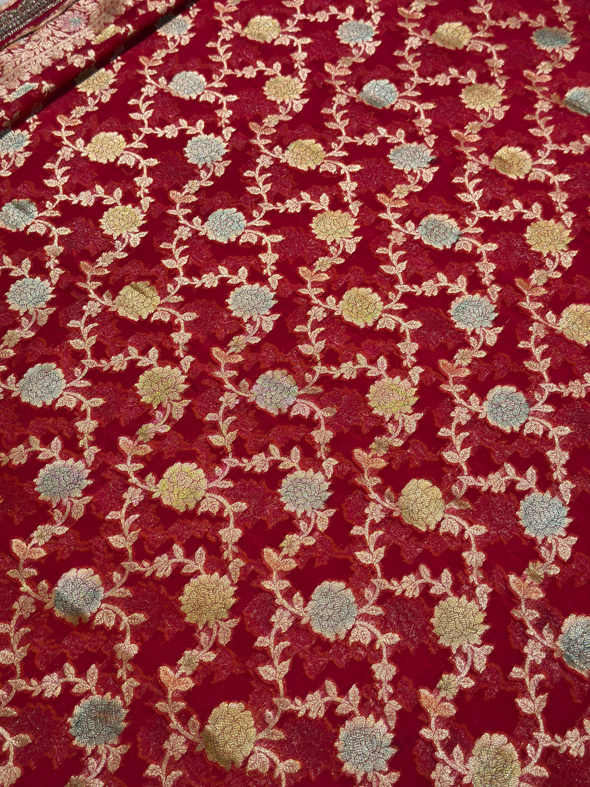 Pink Khaddi Georgette Banarasi Silk Saree