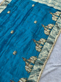 Suvarna Hatti Teal Blue Banarasi Silk Saree