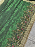 Mor Mahal Green Banarasi Tissue Saree