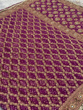 Bandhej Purple Banarasi Silk Saree – zari lattice and paisley pallu
