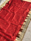 Paramparik Jari Red Banarasi Silk Saree - RV Couture 24