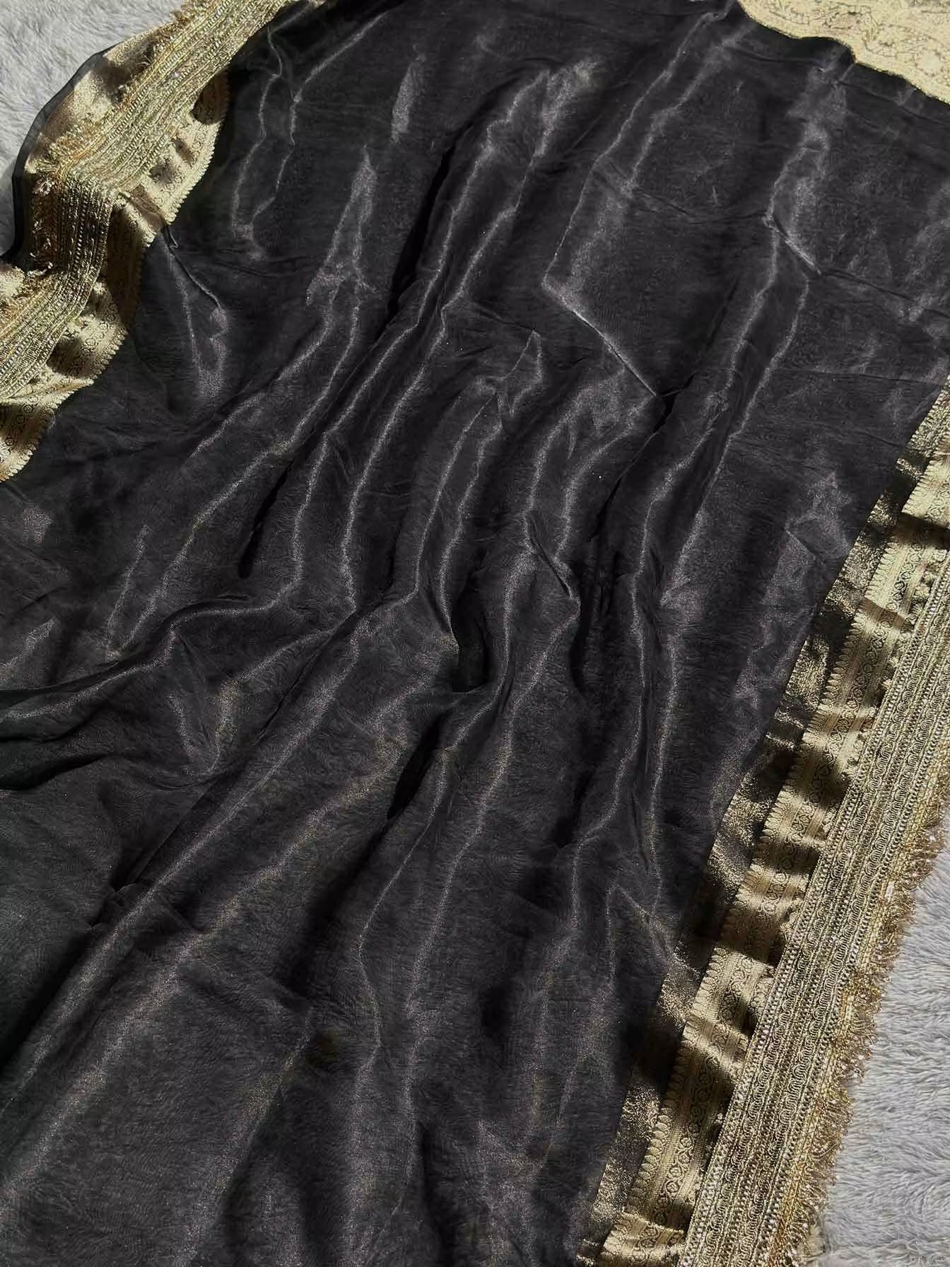 Paramparik Jari Black Banarasi Silk Saree - RV Couture 24