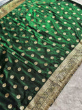 Chand Tara Green Banarasi Silk Saree - RV Couture 24