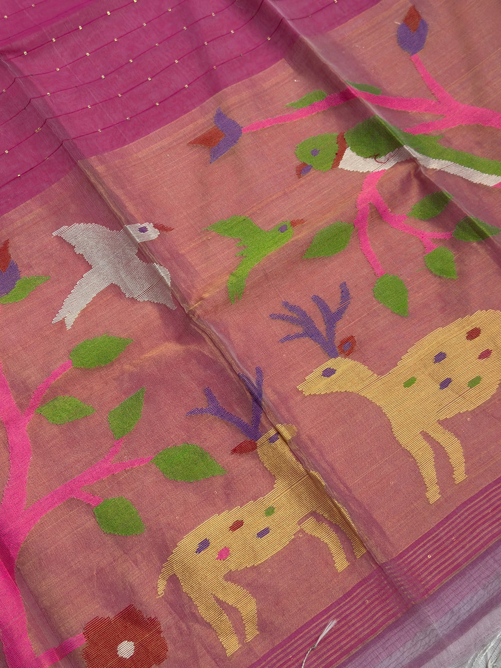 Pink Jamdani Saree - RV Couture 24