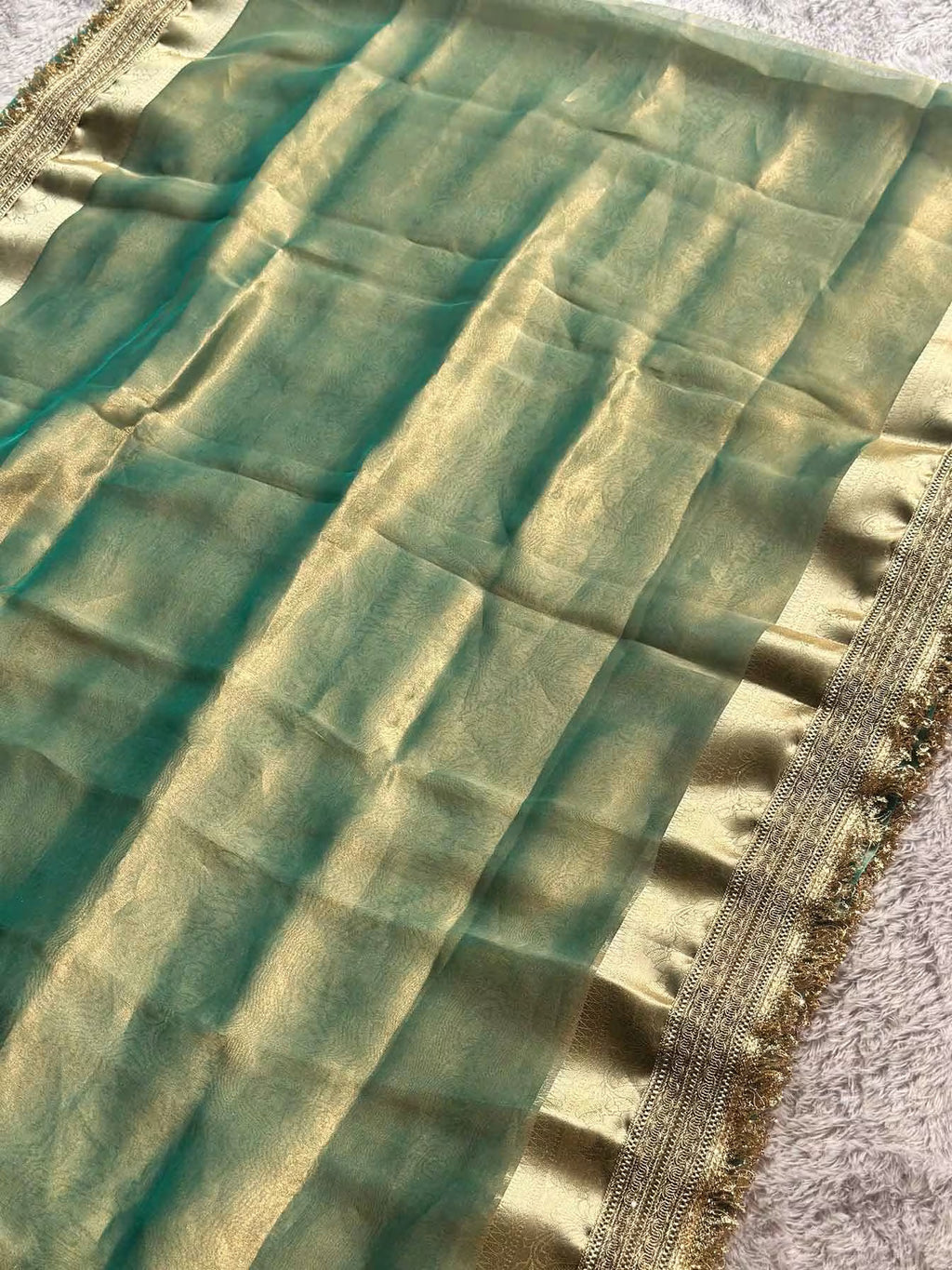 Paramparik Jari Teal Green Banarasi Silk Saree - RV Couture 24