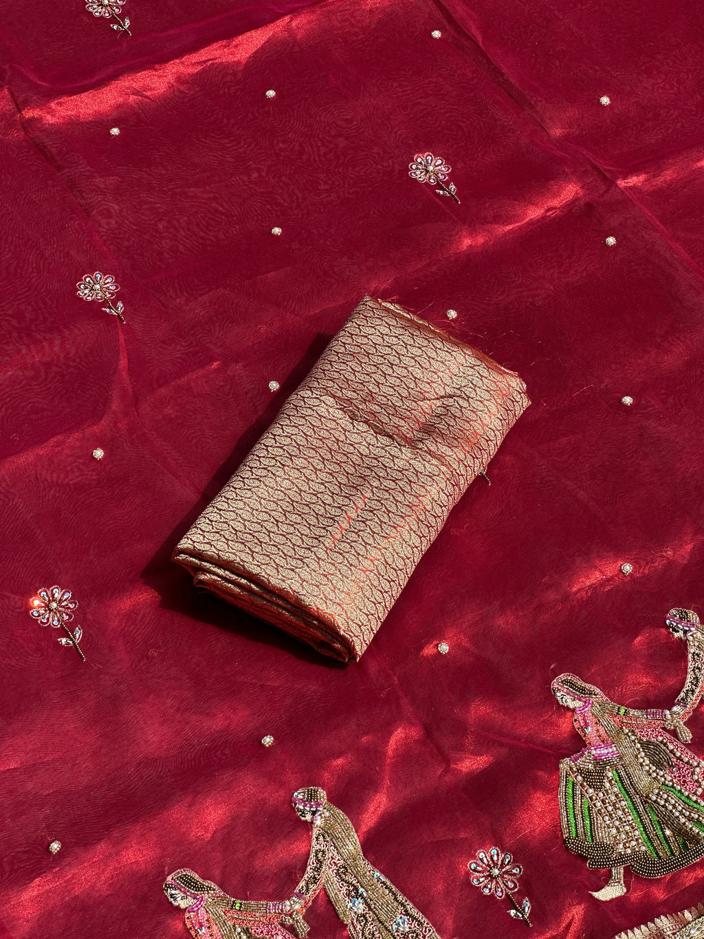 Vivah Red Banarasi Silk Saree - RV Couture 24