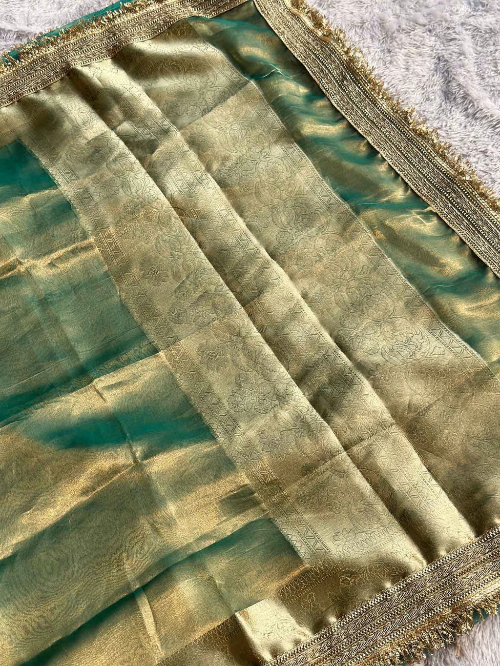 Paramparik Jari Teal Green Banarasi Silk Saree - RV Couture 24