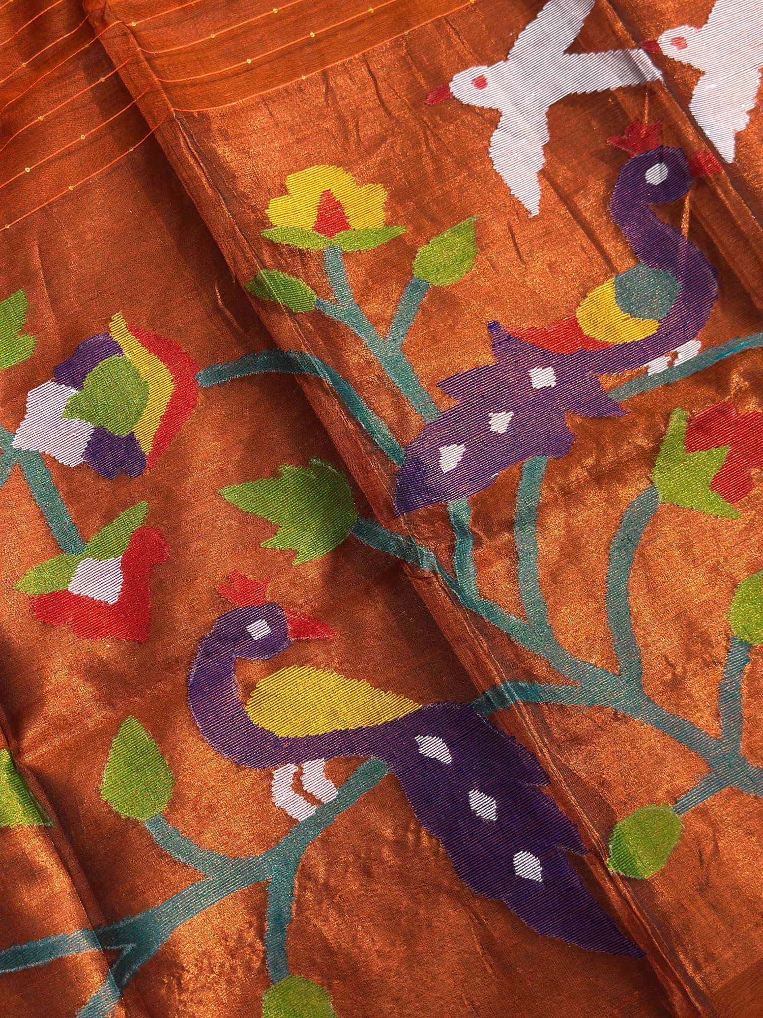 Orange Jamdani Saree - RV Couture 24