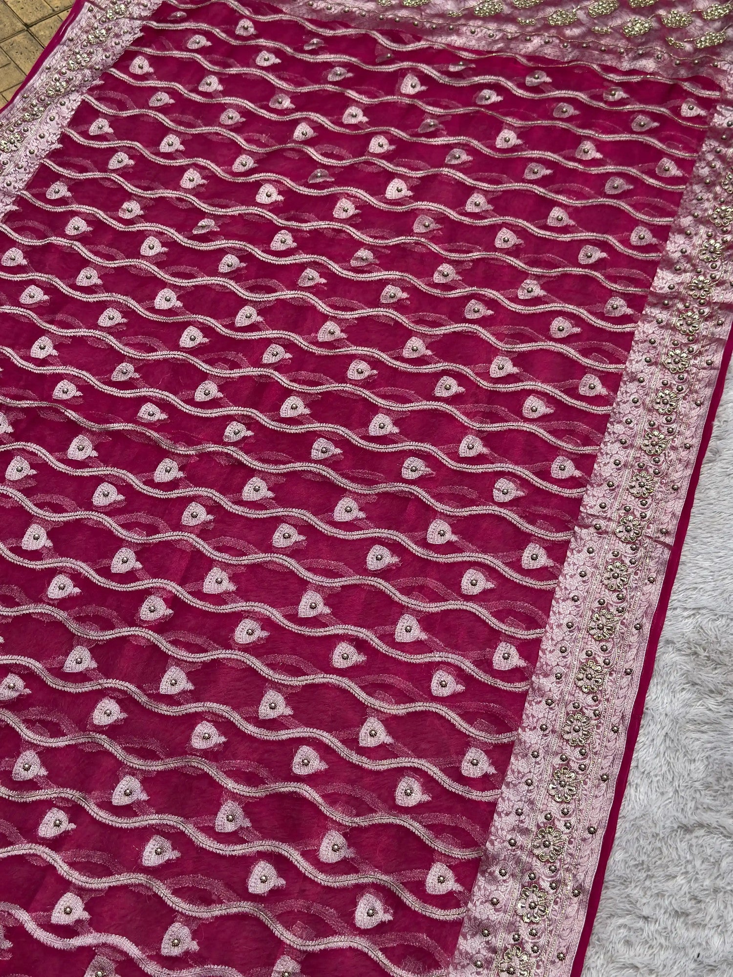 Rajnandini Pink Banarasi Silk Saree - RV Couture 24