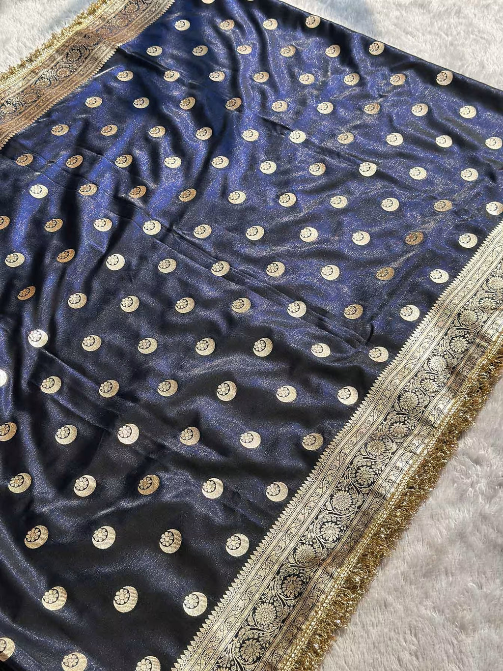 Chand Tara Royal Blue Banarasi Silk Saree - RV Couture 24