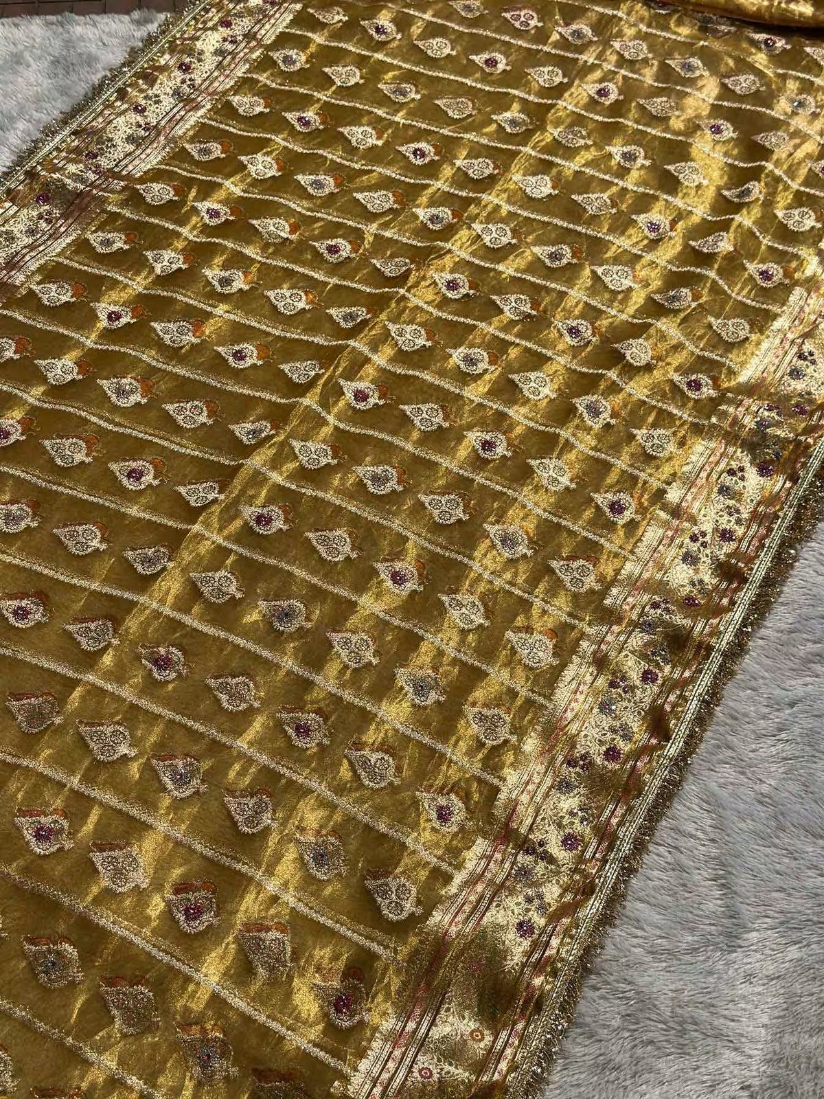 Sunehri Noor Yellow Banarasi Silk Saree - RV Couture 24