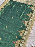 Suvarna Hatti Green Banarasi Silk Saree - RV Couture 24