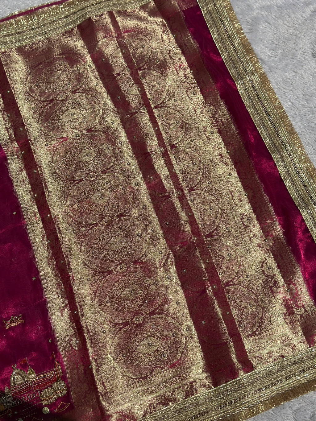 Ghat Pink Banarasi Silk Saree - RV Couture 24