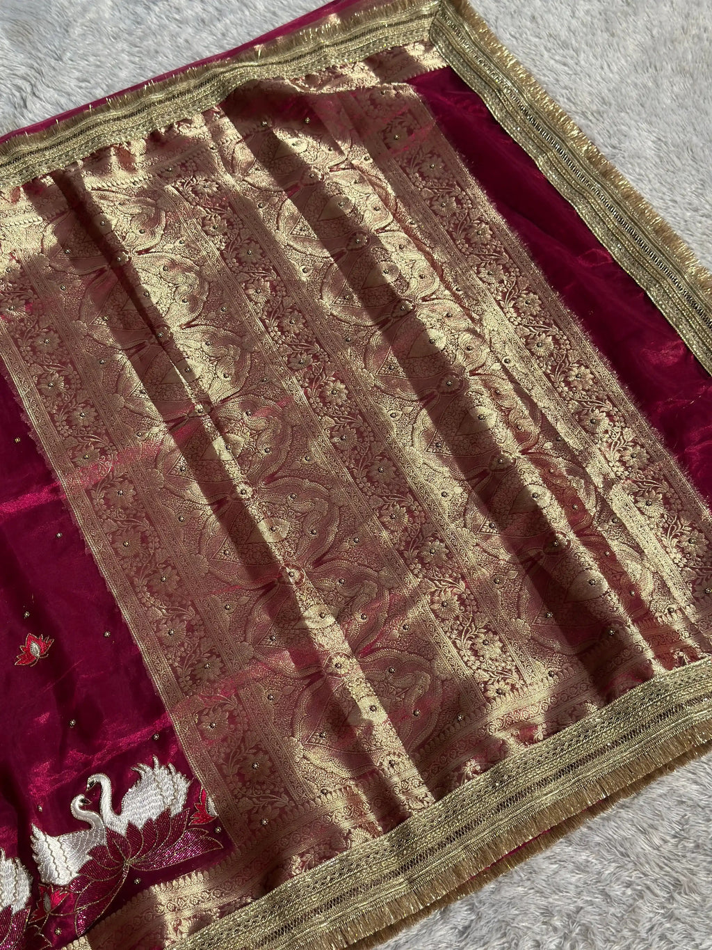 Rajhans Pink Banarasi Silk Saree - RV Couture 24
