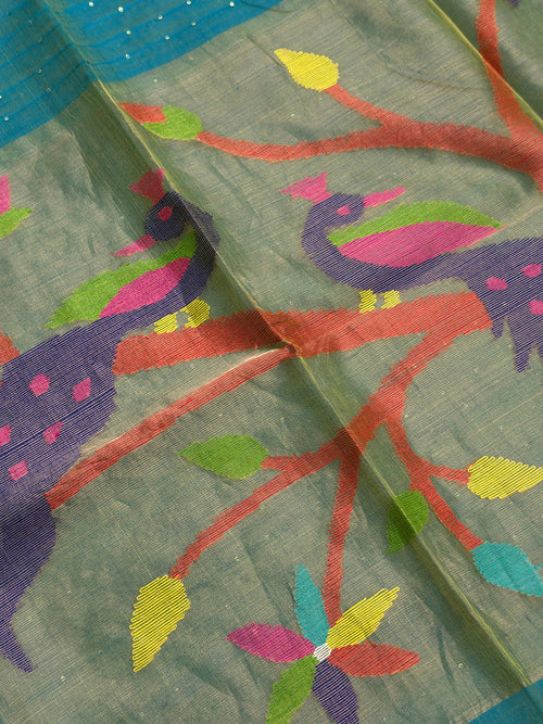 Sky Blue Jamdani Saree - RV Couture 24