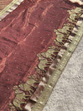 Gajanandi Brown Banarasi Silk Saree - RV Couture 24