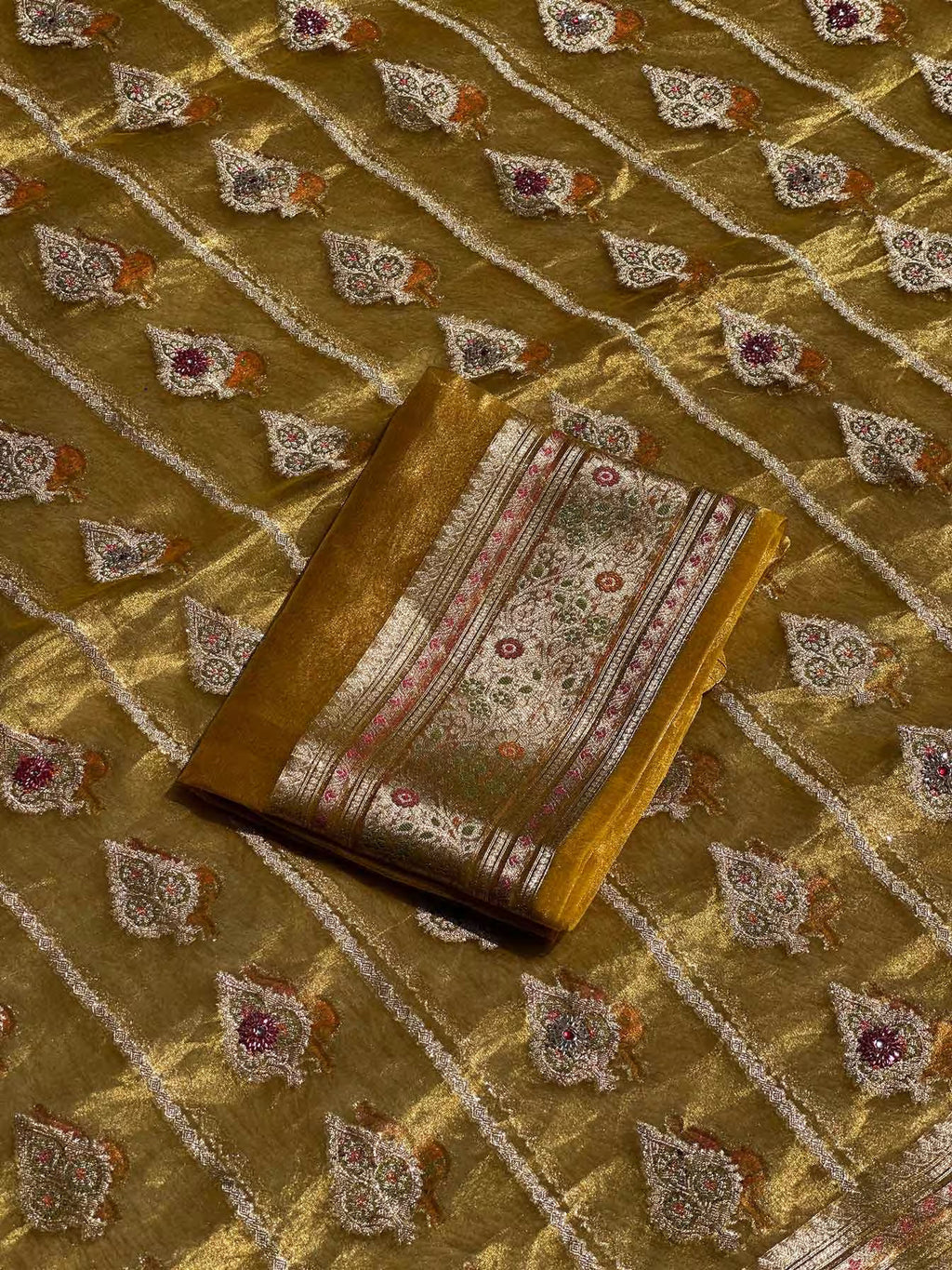 Sunehri Noor Yellow Banarasi Silk Saree - RV Couture 24