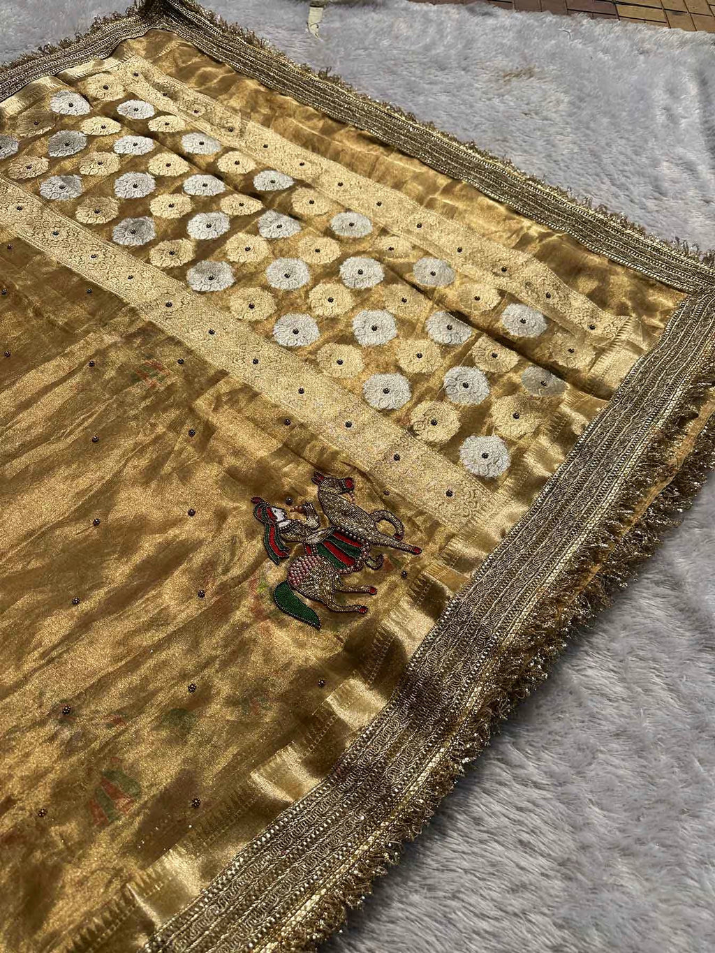 Swarna Doli Golden Banarasi Silk Saree - RV Couture 24