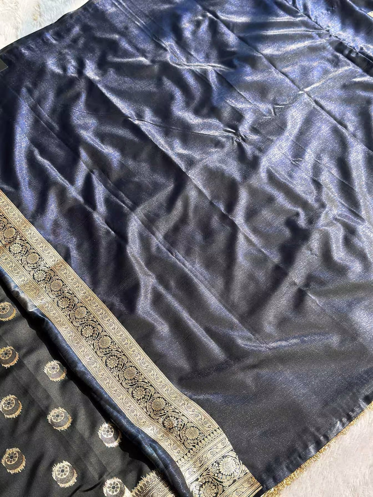 Chand Tara Royal Blue Banarasi Silk Saree - RV Couture 24