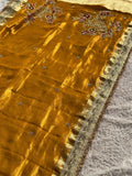 Gayatri Mantra Yellow Banarasi Silk Saree - RV Couture 24
