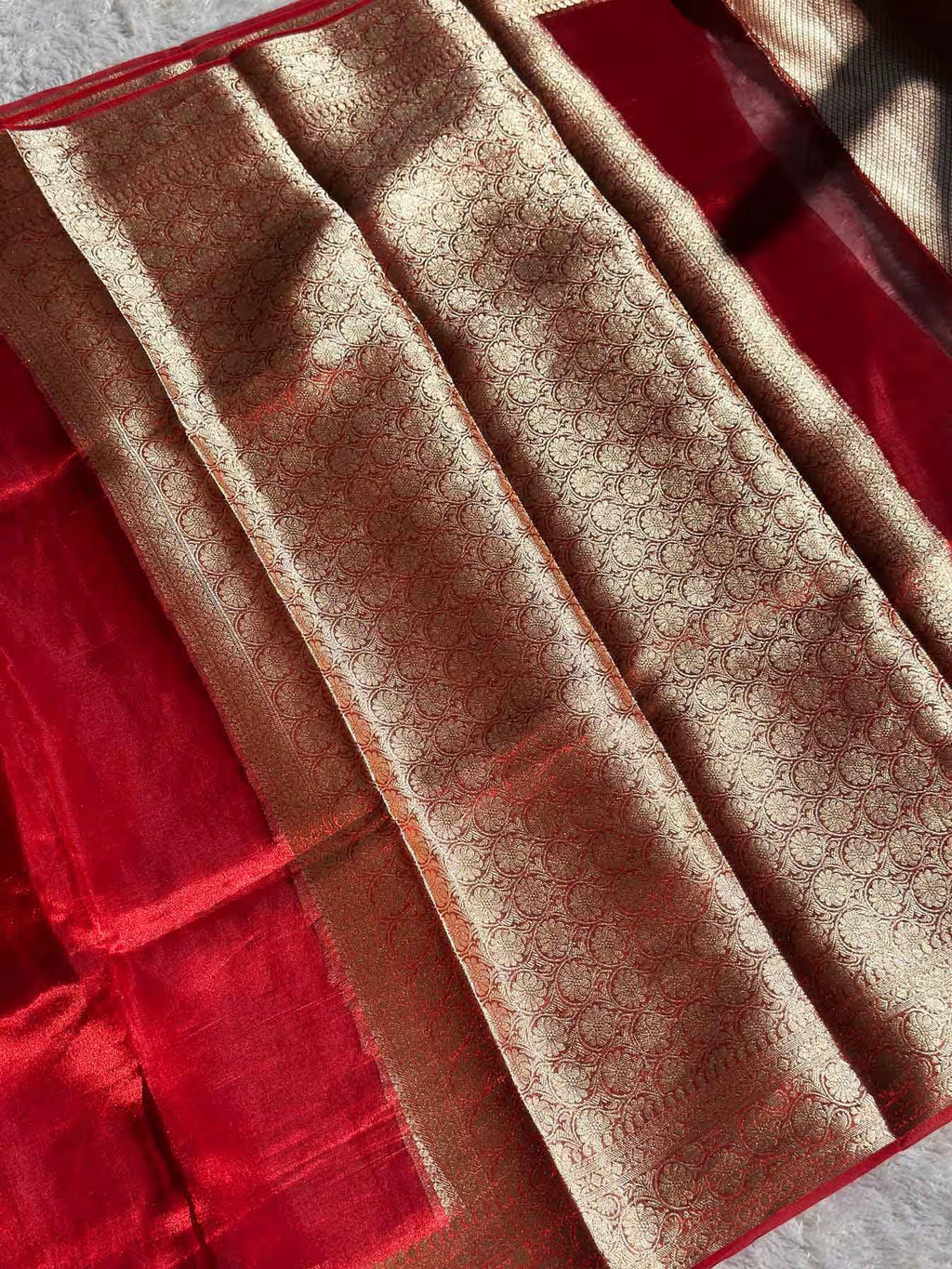 Red Banarasi Silk Saree - RV Couture 24