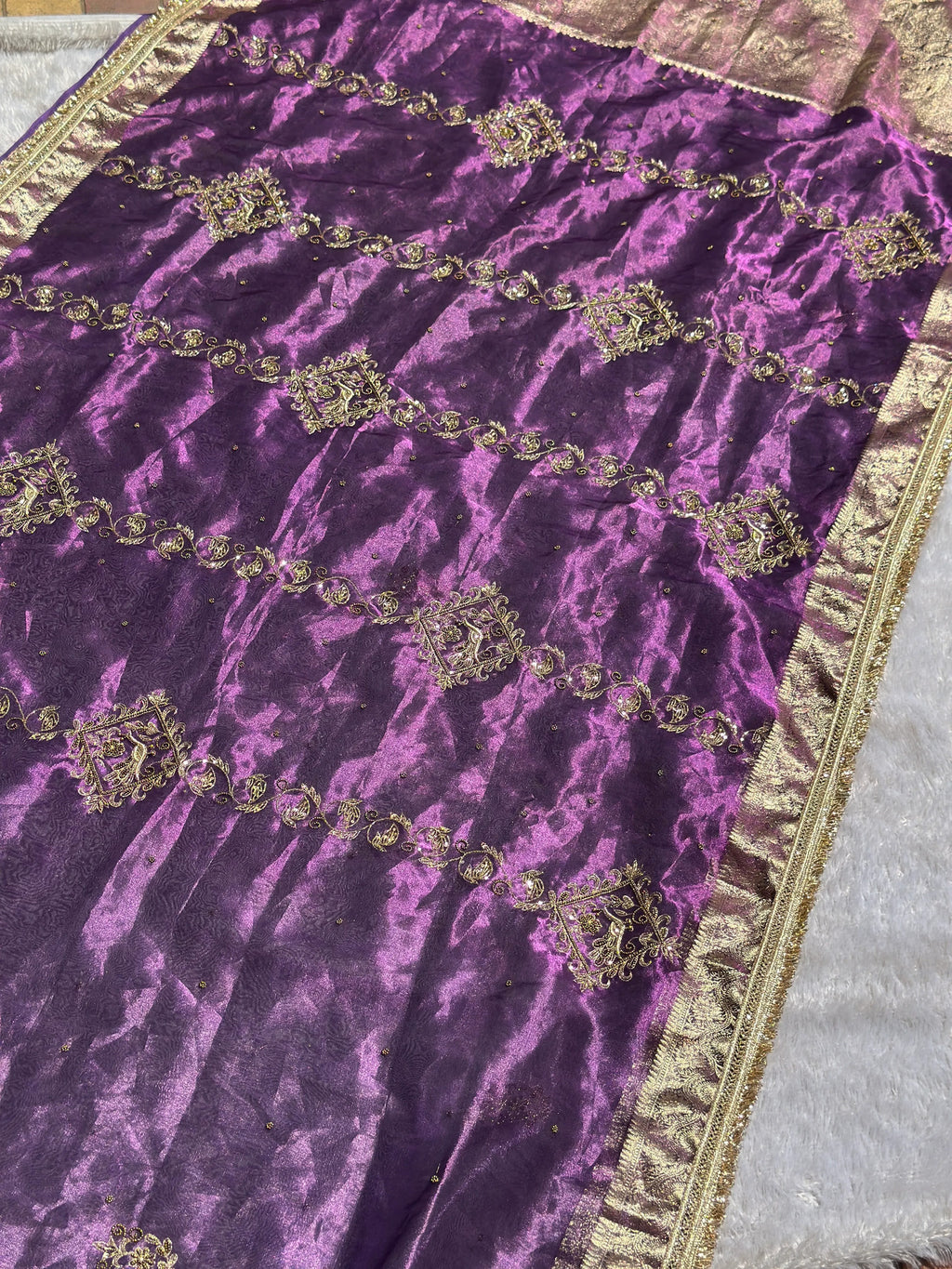 Mohini Purple Banarasi Silk Saree - RV Couture 24