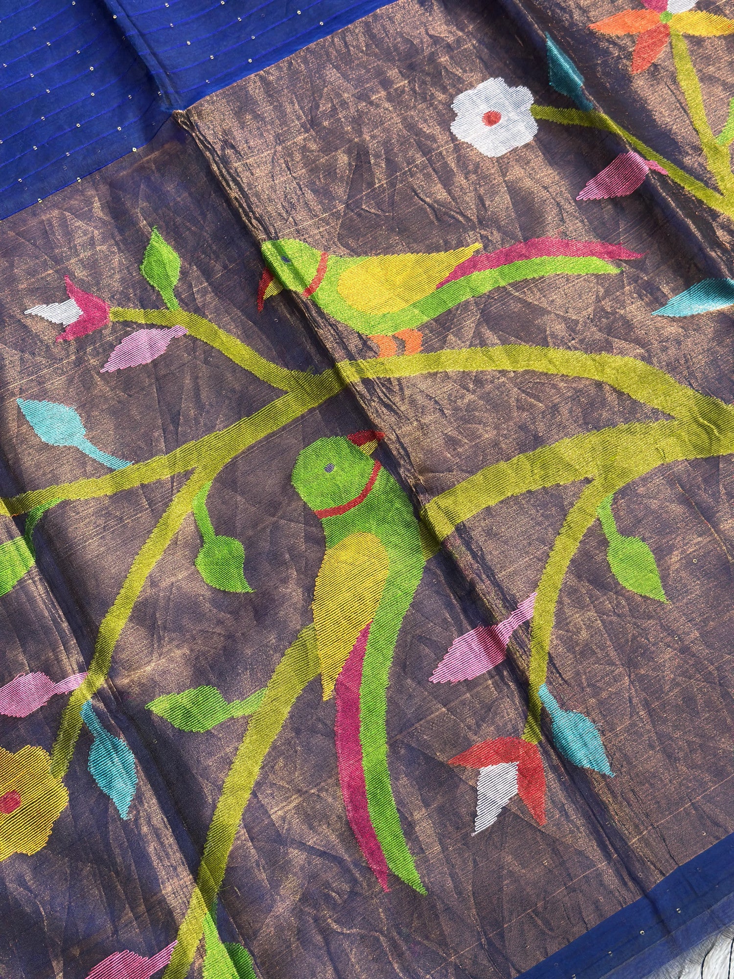 Blue Jamdani Saree - RV Couture 24
