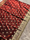 Chand Tara Maroon Banarasi Silk Saree - RV Couture 24