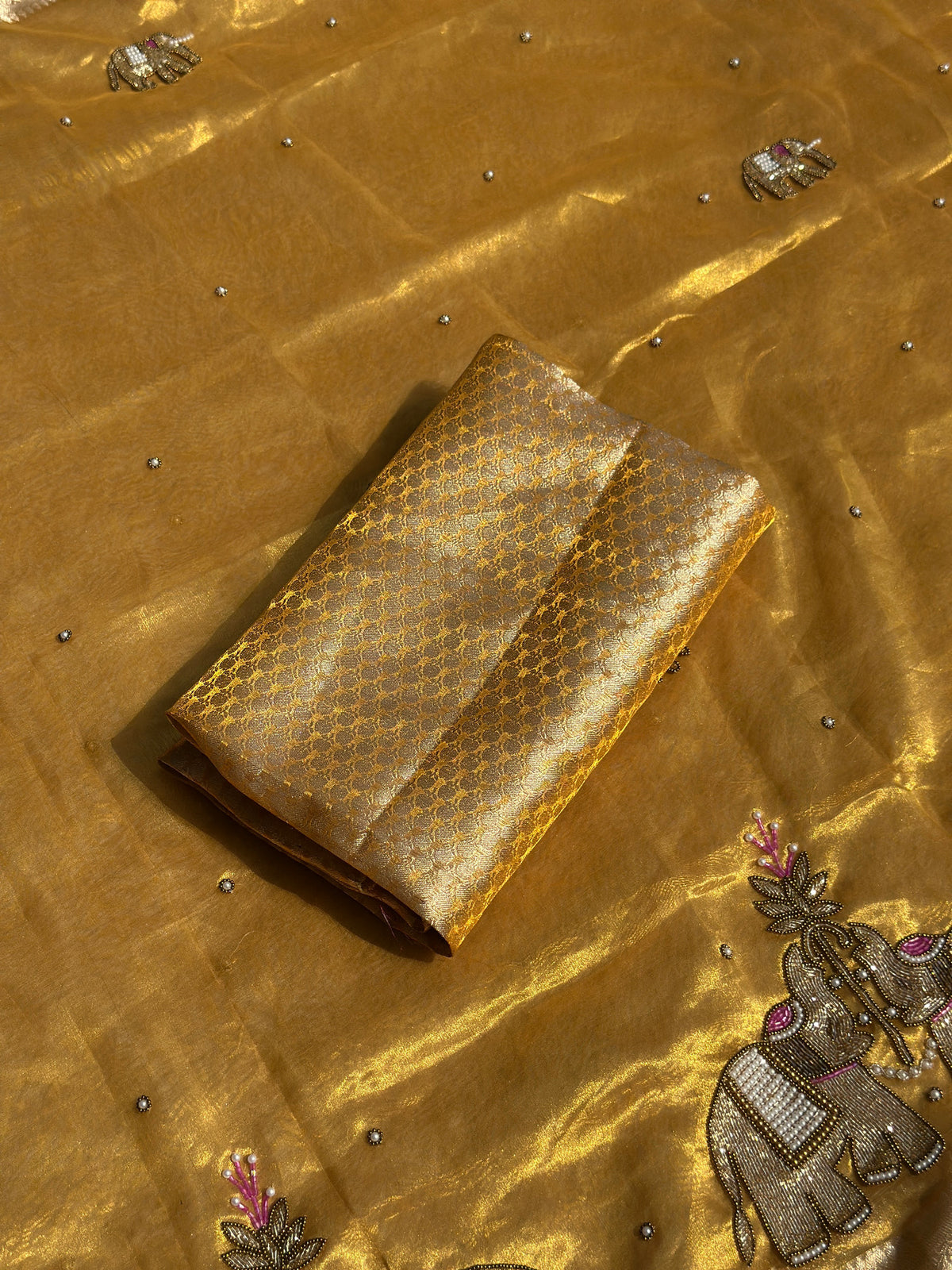Suvarna Hatti Yellow Banarasi Silk Saree - RV Couture 24