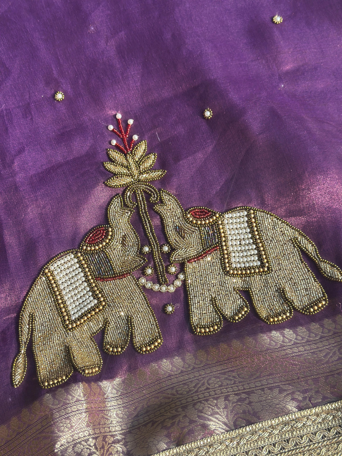 Suvarna Hatti Purple Banarasi Silk Saree - RV Couture 24