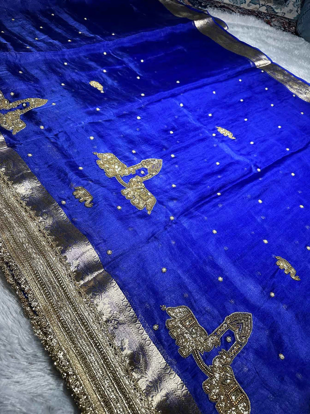 Gajaratna Blue Banarasi Silk Saree - RV Couture 24
