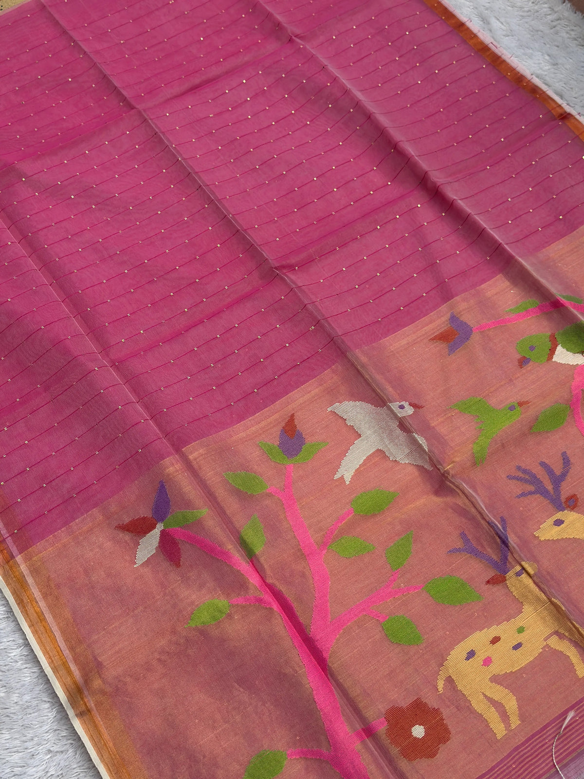 Pink Jamdani Saree - RV Couture 24