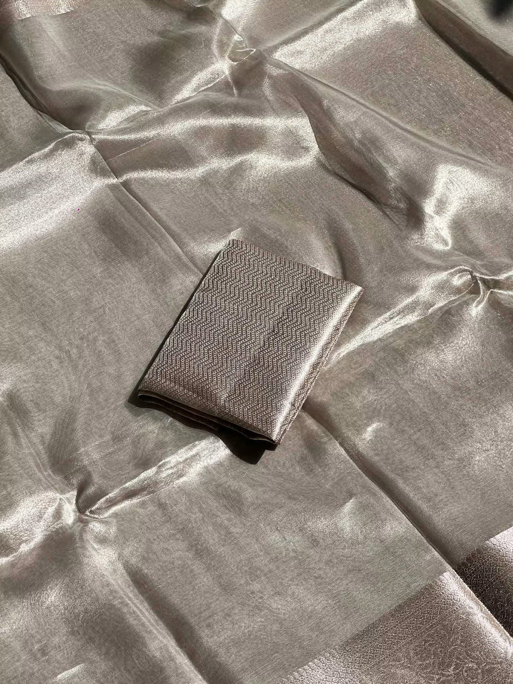 Silver Banarasi Silk Saree - RV Couture 24