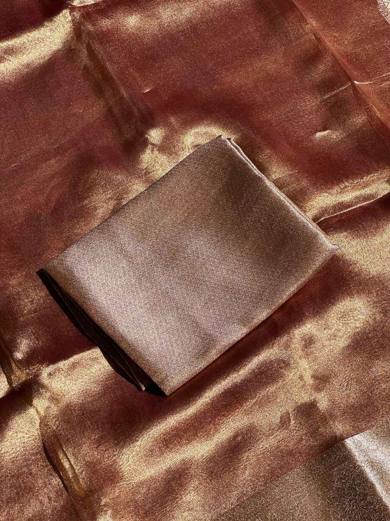 Brown Banarasi Silk Saree - RV Couture 24