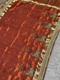 Nandi Pushpa Orange Banarasi Silk Saree - RV Couture 24