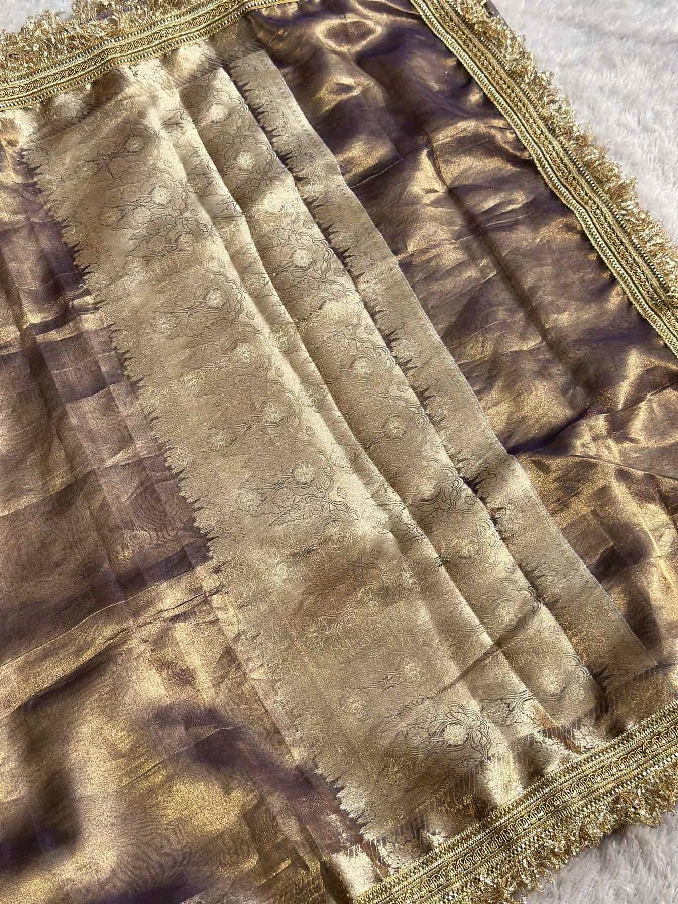 Paramparik Jari Purple Banarasi Silk Saree - RV Couture 24