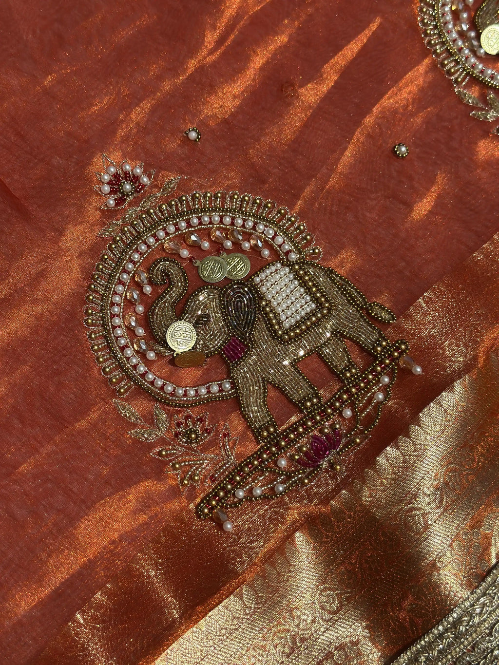 Shahi Gajraj Orange Banarasi Silk Saree - RV Couture 24