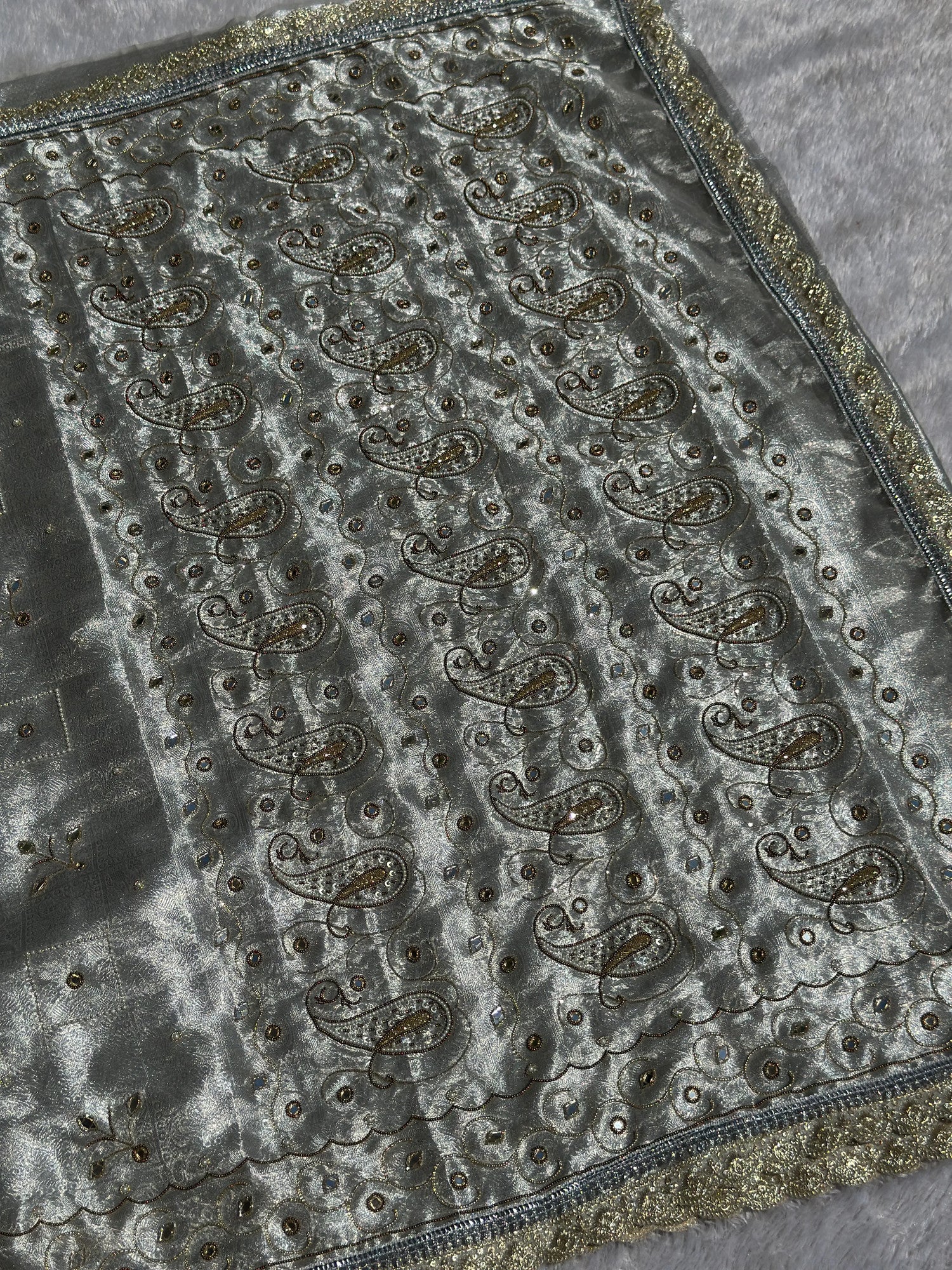 Chandani Silver Banarasi Silk Saree - RV Couture 24