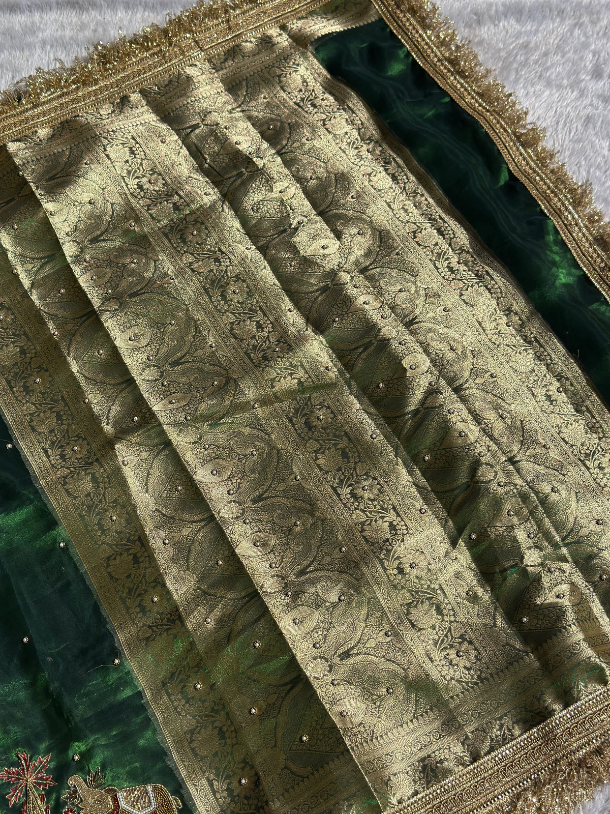 Rajasi Green Banarasi Silk Saree - RV Couture 24