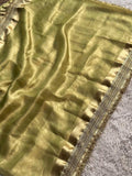 Paramparik Jari Pistachio Green Banarasi Silk Saree - RV Couture 24