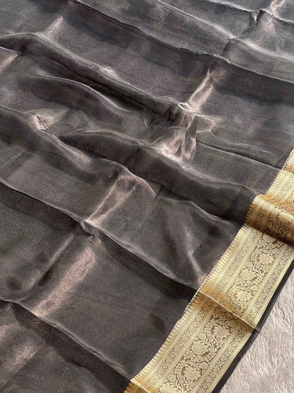 Black Banarasi Silk Saree - RV Couture 24