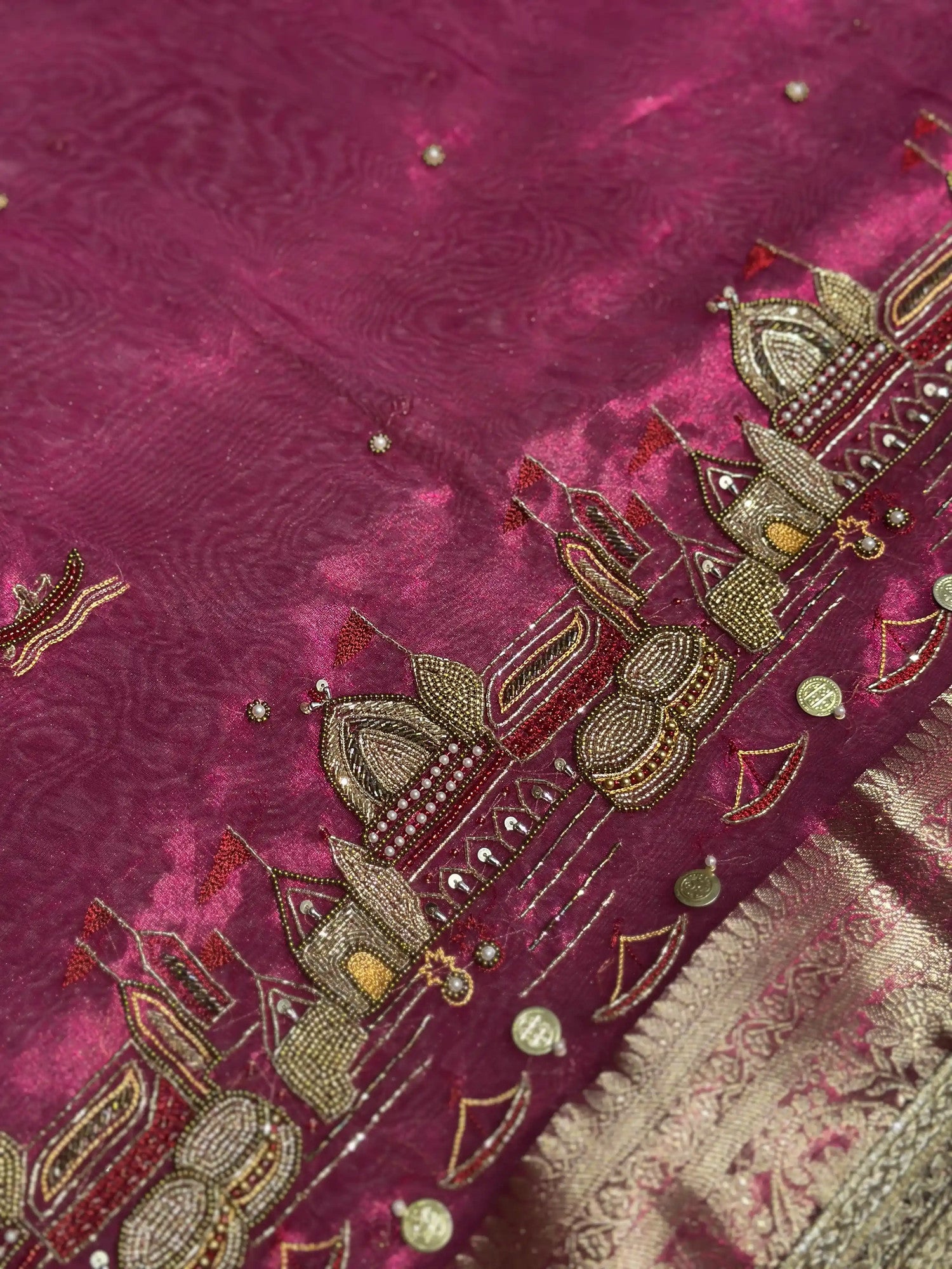 Ghat Pink Banarasi Silk Saree - RV Couture 24