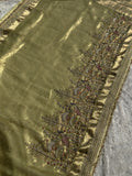 Mor Mahal Pista Banarasi Silk Saree - RV Couture 24