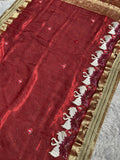 Rajhans Red Banarasi Silk Saree - RV Couture 24