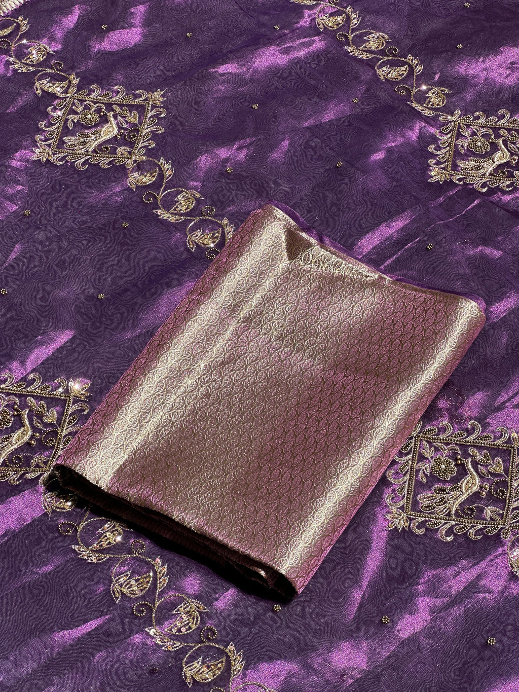 Mohini Purple Banarasi Silk Saree - RV Couture 24
