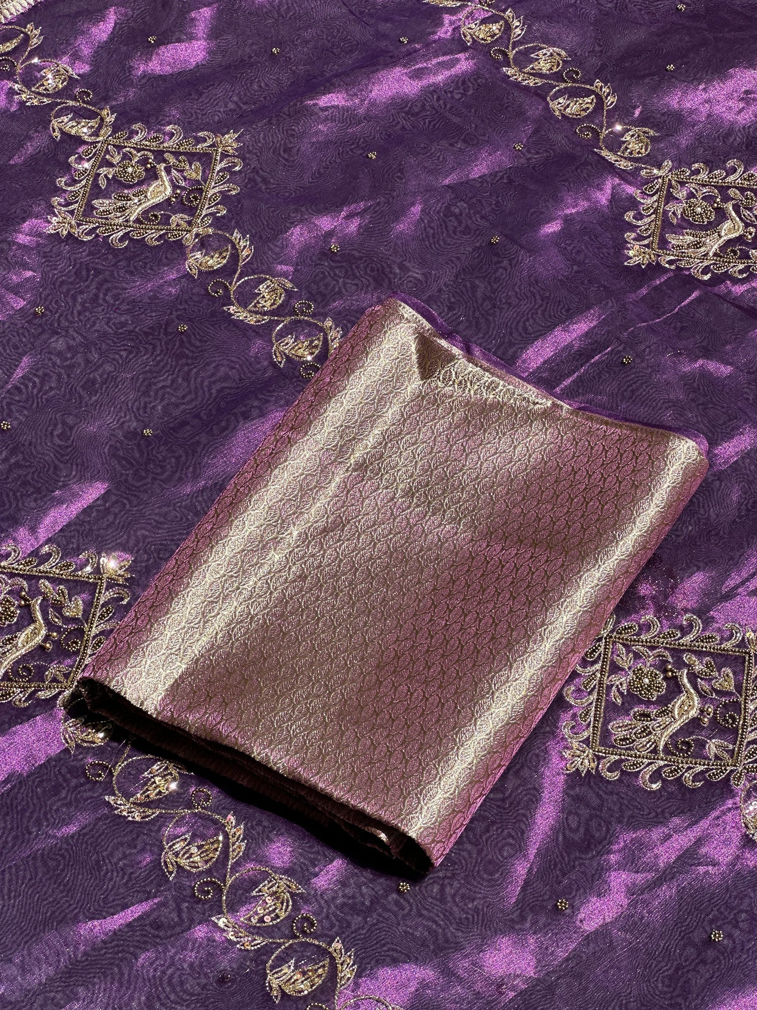 Mohini Purple Banarasi Silk Saree - RV Couture 24
