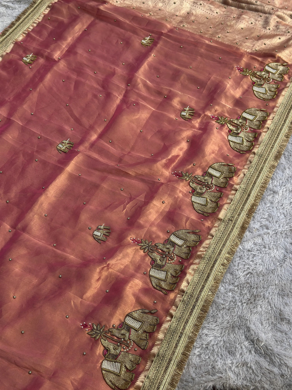 Suvarna Hatti Pink Banarasi Silk Saree - RV Couture 24